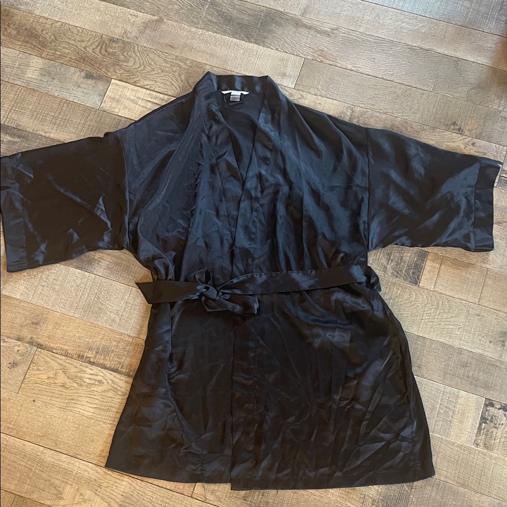 Victoria's Secret Black Satin Robe